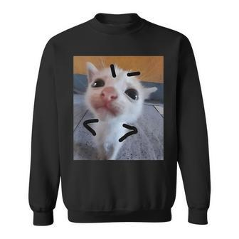 Judgy Kitty Funny Cat Lover Angry Kitten Meme Cute Graphic Sweatshirt | Mazezy