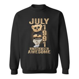 July 1991 32Th Birthday 2023 32 Years Of Being Awesome Sweatshirt - Seseable
