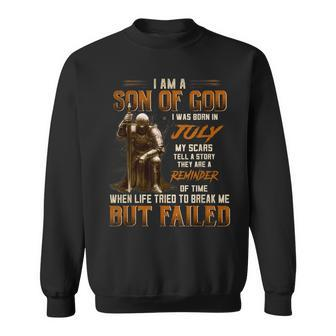 July Son Of God My Scars Tell A Story Reminder Of Time Sweatshirt | Mazezy UK