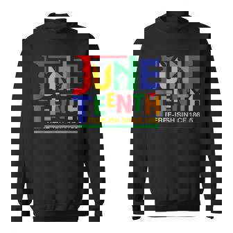 Junenth Freeish Since 1865 Melanin Ancestor Black History Sweatshirt | Mazezy