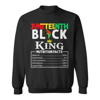 Junenth Men Black King Nutritional Facts Freedom Day Sweatshirt | Mazezy DE