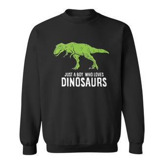 Just A Boy Who Loves Dinosaurs Cute Dinosaur Men Women Sweatshirt Graphic Print Unisex - Thegiftio UK