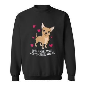 Just A Girl Who Loves Chihuahuas Cute Chihuahua Men Women Sweatshirt Graphic Print Unisex - Thegiftio UK