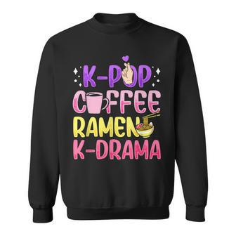 K-Pop Coffee Ramen K-Drama Korean Drink Noodles Kdrama Kpop Men Women Sweatshirt Graphic Print Unisex - Seseable