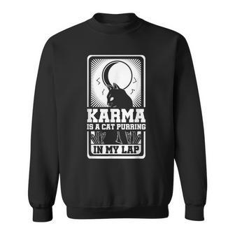 Karma Is A Cat Purring In My Lap Moon Tarot Card Cat Sweatshirt | Mazezy