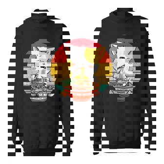 Kawaii Ramen Cat Japanese Neko Noodle Funny Vintage Anime V6 Men Women Sweatshirt Graphic Print Unisex - Thegiftio
