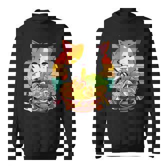 Kawaii Ramen Cat Japanese Neko Noodle Funny Vintage Anime V7 Men Women Sweatshirt Graphic Print Unisex - Thegiftio