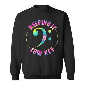 Keeping It Low Key Musician Funny Classical Bass Clef Music Sweatshirt - Seseable
