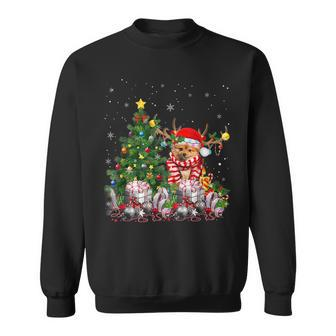 Keeshond Dog Lover Matching Santa Keeshond Christmas Tree Men Women Sweatshirt Graphic Print Unisex - Seseable