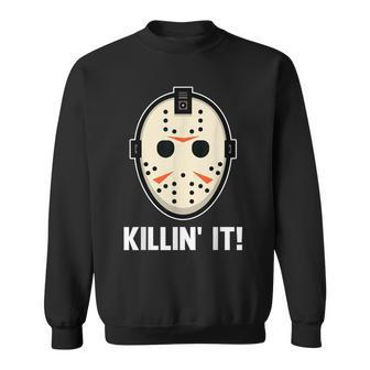 Killin It Lazy Diy Halloween Costume Funny Horror Movie Sweatshirt | Mazezy