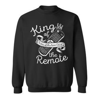 King Of The Remote Control Tv Funny Potato Couch Lazy Dad Sweatshirt - Seseable