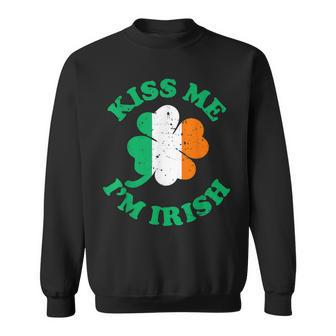 Kiss Me Im Irish Funny St Patricks Day Sweatshirt - Seseable