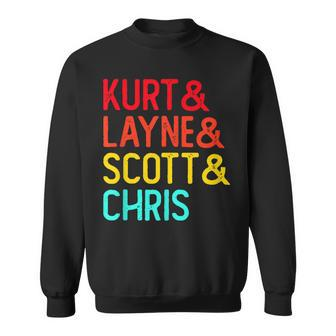 Kurt & Layne & Scott & Chris Grunge Distressed Font Men Women Sweatshirt Graphic Print Unisex - Thegiftio UK