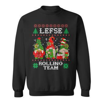 Lefse Rolling Team Gnome Baking Tomte Matching Christmas Men Women Sweatshirt Graphic Print Unisex - Seseable