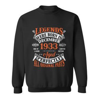 Legend 1933 Vintage 90Th Birthday Born In December 1933 Sweatshirt - Monsterry UK