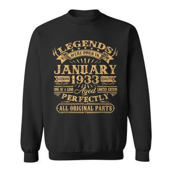 Legenden Wurden Im Januar 1933 Geschenk 90 Geburtstag Mann V4 Sweatshirt - Seseable