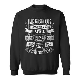 Legends Were Born In April 1974 Birthday Sweatshirt | Mazezy