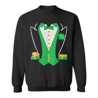 Leprechaun Tuxedo Patricks Day Diy Irish Halloween Costume Sweatshirt - Seseable