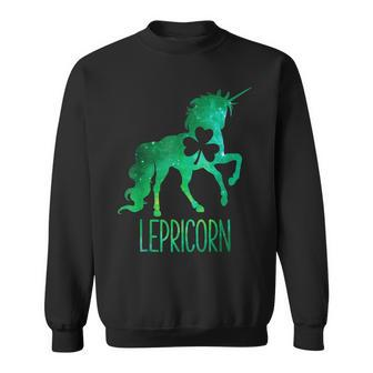Lepricorn Leprechaun Unicorn St Patricks Day Girls Sweatshirt - Seseable