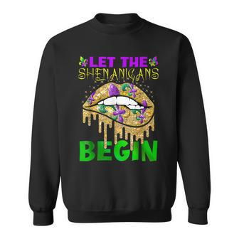 Let Shenanigans Begin Mardi Gras Sexy Lips V2 Sweatshirt - Seseable