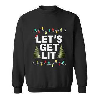 Lets Get Lit Funny Christmas Drinking Tshirt Xmas Lights Sweatshirt - Monsterry UK