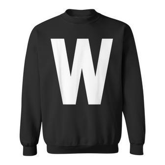Letter W Alphabet Monogram Initial Sweatshirt - Seseable