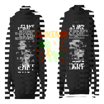 Leukemia Dinosaur Orange Ribbon Hematologist Reptile Fossil Sweatshirt | Mazezy