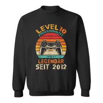 Level 10 Freigeschaltet 10 Geburtstag Gaming Gamer Sweatshirt - Seseable