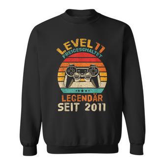 Level 11 Freigeschaltet 11 Geburtstag Gaming Gamer Sweatshirt - Seseable