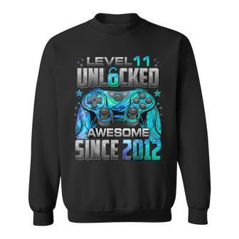 Level 11 Unlocked Awesome Since 2012 11Th Birthday Gaming Sweatshirt | Mazezy