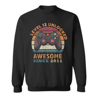 Level 12 Unlocked Awesome Since 2011 12Th Birthday Gaming Men Women Sweatshirt Graphic Print Unisex - Seseable