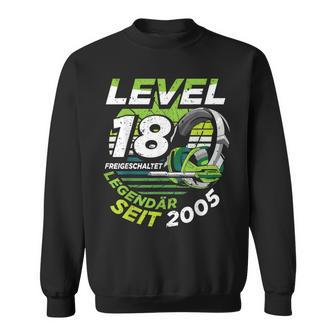 Level 18 Jahre Geburtstags Junge Gamer 2005 Geburtstag Sweatshirt - Seseable