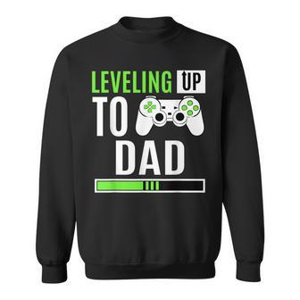 Leveling Up To Dad Gaming Baby Gender Reveal Announcement Sweatshirt - Thegiftio UK