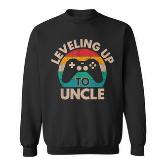Leveling Up To Uncle 2021 Baby Announcement Gift For Men Men Women Sweatshirt Graphic Print Unisex - Thegiftio UK
