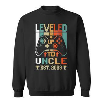 Leveling Up To Uncle 2023 Vintage Promoted To Uncle Est 2023 Sweatshirt | Mazezy
