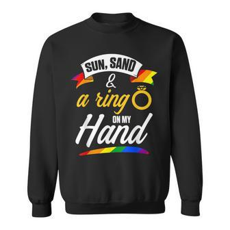 Lgbt Pride Gay Bachelor Party Sun Ring Hand Engagement Sweatshirt | Mazezy AU