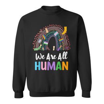 Lgbtq Wir Sind Alle Menschen Sweatshirt - Seseable