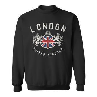 London Great Britain Vintage Crown Flag Sweatshirt | Mazezy