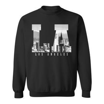 Los Angeles California La Skyline Pride Black White Vintage Sweatshirt | Mazezy