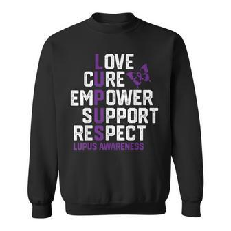 Love Care Empower Support Respect Lupus Awareness Sweatshirt | Mazezy