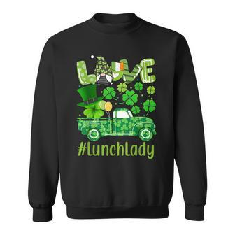 Love Lunch Lady Gnome Shamrock Saint Patricks Day Sweatshirt - Seseable
