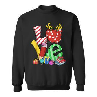 Love Teacher Math Christmas Teacher Life Matching Pajamas Men Women Sweatshirt Graphic Print Unisex - Seseable