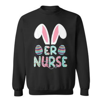 Lovely Art Cute Easter Er Nurse Rn Bunny Ears Happy Easter Eggs Outfit Sweatshirt | Mazezy