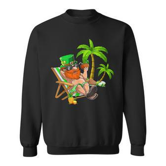 Lucky Irish Leprechaun Hawaiian Surfing St Patrick Day Retro Sweatshirt - Thegiftio UK