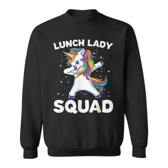 Lunch Lady Squad Dabbing Unicorn Funny Lunch Ladies Gift Sweatshirt | Mazezy