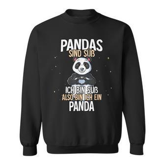 Lustiges Panda Sweatshirt: Pandas sind süß - Ich bin ein Panda - Schwarz - Seseable