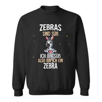 Lustiges Zebra Slogan Sweatshirt Zebras Sind Süß in Schwarz - Seseable