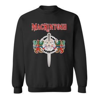 Mackintosh Scottish Clan Family Name Tartan Lion Sword Men Women Sweatshirt Graphic Print Unisex - Seseable