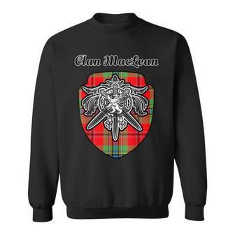 Maclean Scottish Clan Tartan Lion Sword Crest Men Women Sweatshirt Graphic Print Unisex - Seseable
