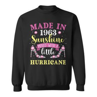 Made In 1963 Sunshine Hurricane Year Of Birth Birthday Sweatshirt | Mazezy